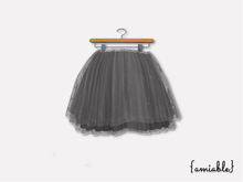 {amiable}Mesh Spring Pastel Lace Skirt_Black