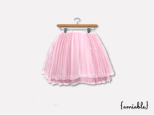{amiable}Mesh Spring Pastel Lace Skirt_Pink