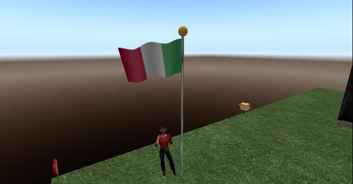 Italy Flag Full Staff animated blowing in the wind