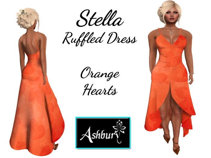 [ASHBURY] Stella Ruffled Dress-Orange Hearts