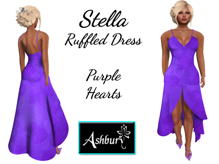 [ASHBURY] Stella Ruffled Dress-Purple Hearts