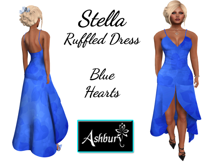 [ASHBURY] Stella Ruffled Dress-Blue Hearts