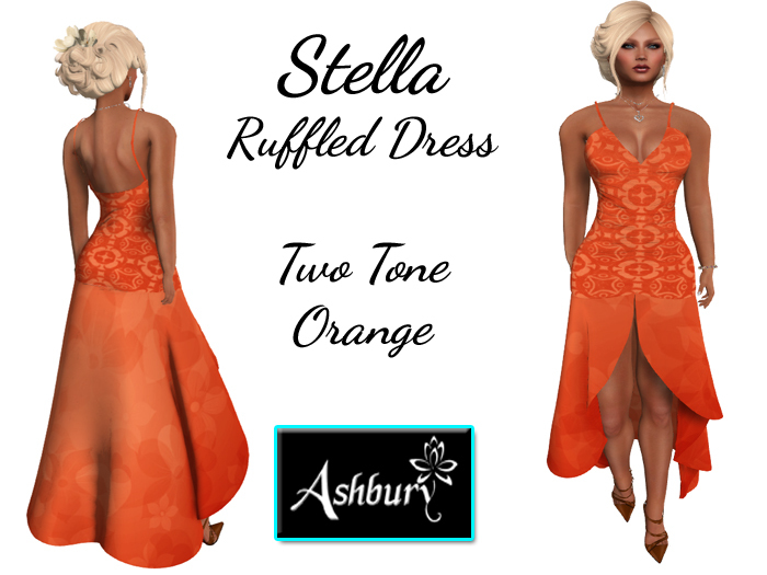 [ASHBURY] Stella Ruffled Dress-2 Tone Orange Hearts