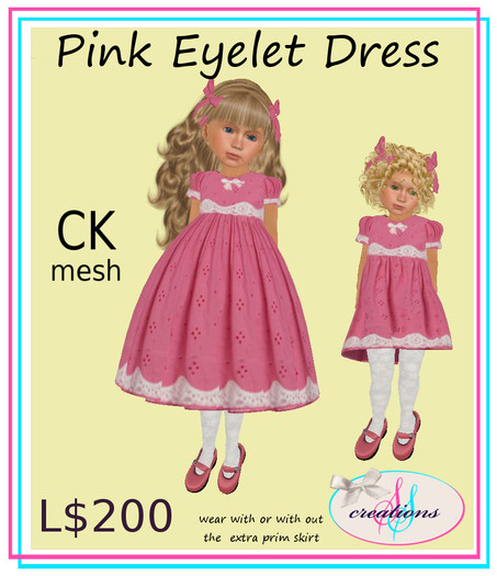 pink eyelet dress