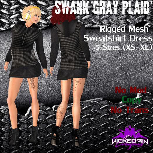 ^WSC^ Swank *Gray Plaid* {Mesh}