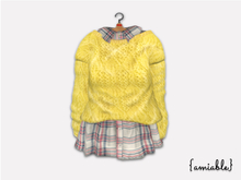 {amiable}Mesh Spring Oversized Knit Top and Shirt_Yellow