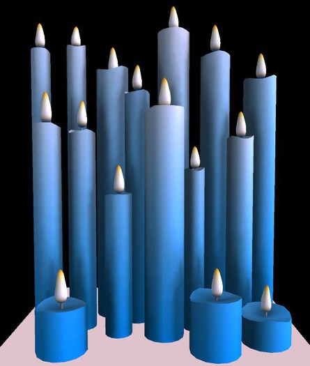 Cluster of Candles - Blue