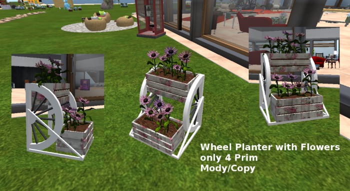 Wheel planter white