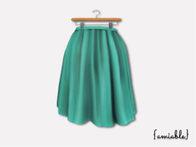 {amiable}Mesh Flared Midi Skirt_Emerald
