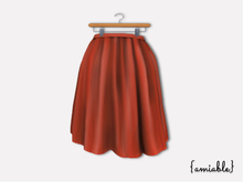 {amiable}Mesh Flared Midi Skirt_Red