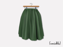 {amiable}Mesh Flared Midi Skirt_Green