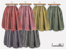 {amiable}Mesh Flared Check Midi Skirt(FAT PACK)