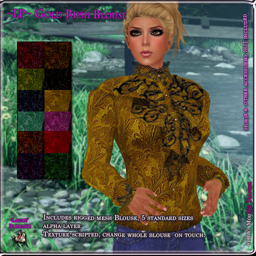 ~LP~ Gold Rush Mesh Blouse BOXED Texture Scripted