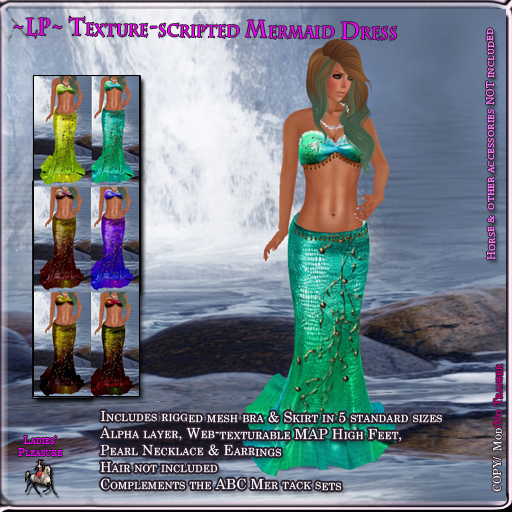 ~LP~ Full Mermaid Dress BOXED Texture Scripted