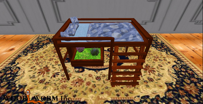 Loft bed with flowers