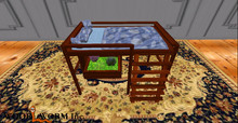 Cute loft bed with flowers