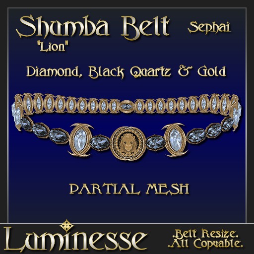 Luminesse Shumba Sephai Gold Belt PMESH-Wear To Unpack