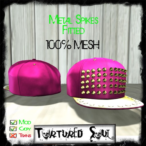 *{TS}* Metal Spikes Fitted Pink/Gold