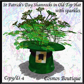 Cosmos St Paddy's Day Shamrock in Old Top Hat (BOX)