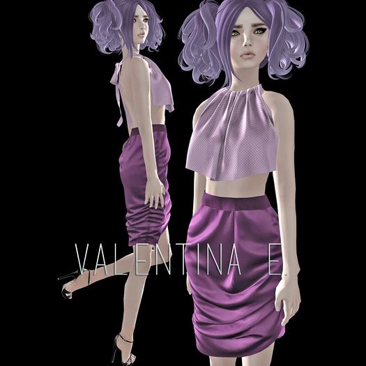 Valentina E. Bittersweet Draped Skirt Raspberry