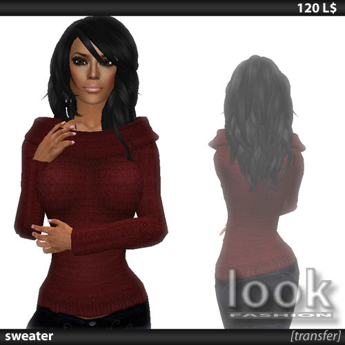 [look] Red Female Sweater