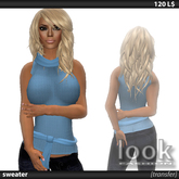 [look] Light Blue Female Sweater