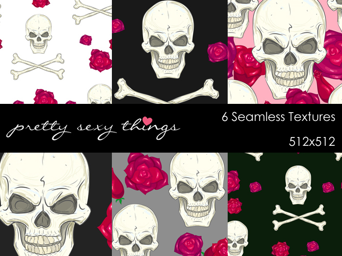 PST Seamless Skull N Roses Textures