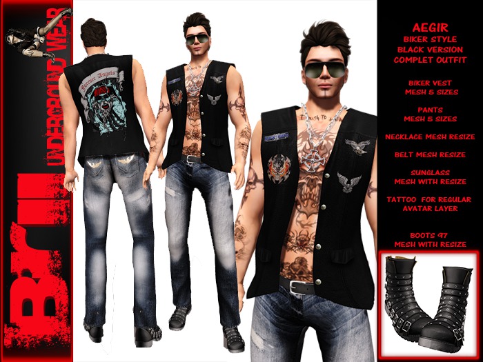 **AEGIR BIKER STYLE COMPLET OUTFIT FOR MEN**