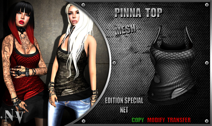 [NV] Pinna Top -Net Grey-