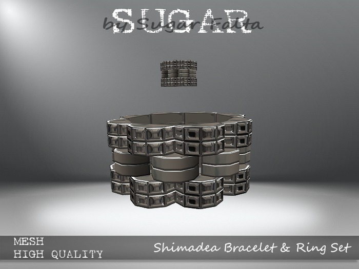 SUGAR - Shimadea Bracelet & Ring Set - SILVER UNISEX