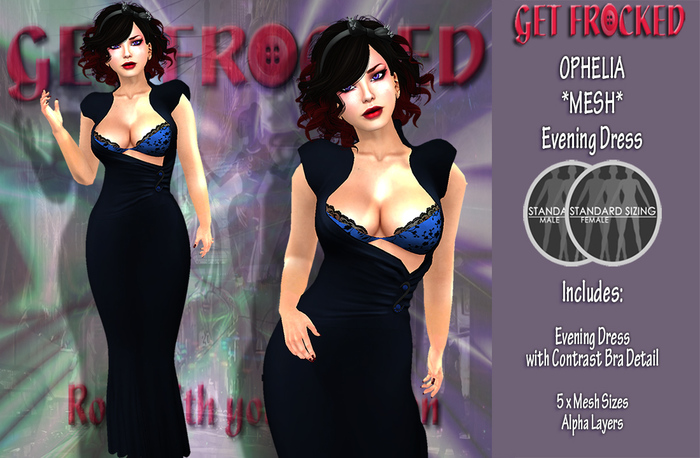 OPHELIA Mesh Evening Gown - Blue