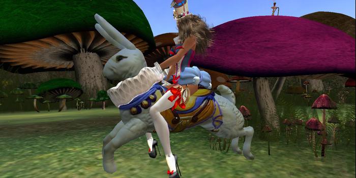 * Mesh Rideable Carousel Bunny - No Sparkles
