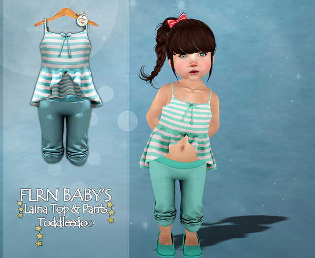 {FLRN Baby's} Laina Top & Pants V1 Blue