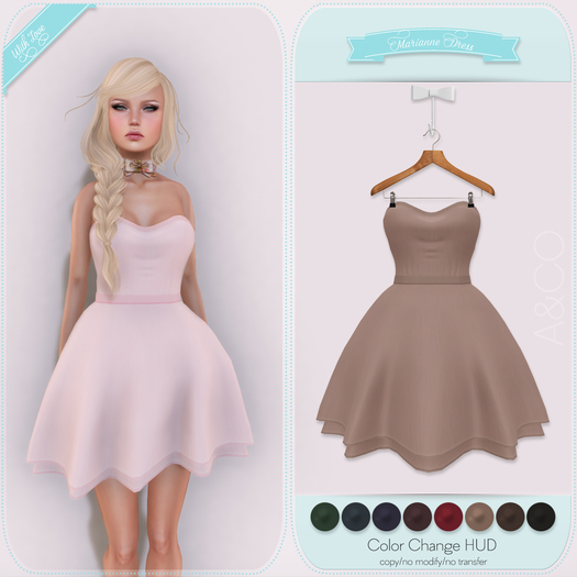 A&CO-Marianne Princess Mini Dress-Darks-All with HUD