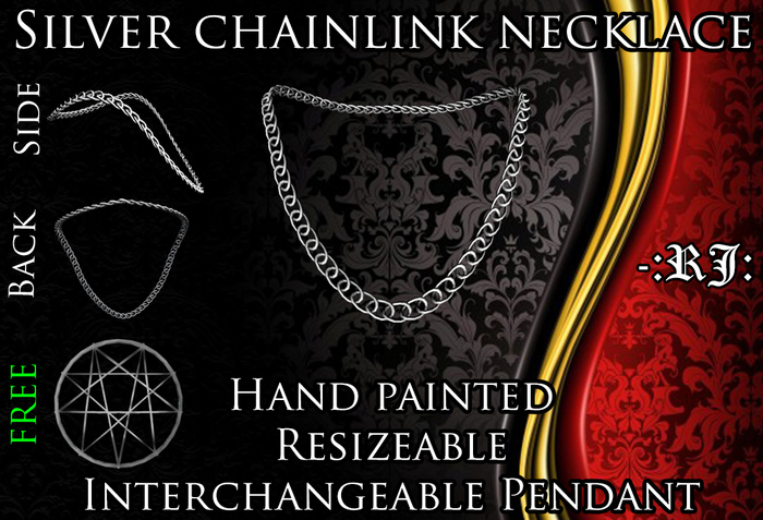 [:Bullion:] Silver Chainlink Necklace with 9-point star pendant