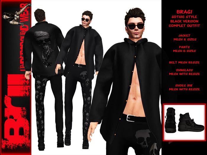 **BRAGI GOTHIC STYLE COMPLET OUTFIT FOR MEN**