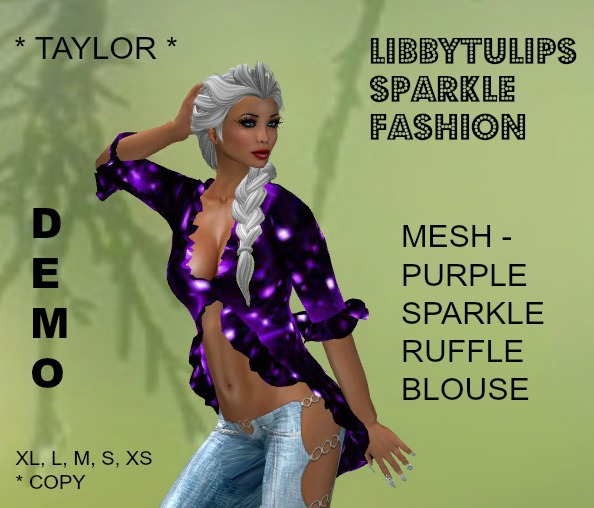 * Taylor * DEMO Sparkle Ruffle Blouse - Mesh - boxed