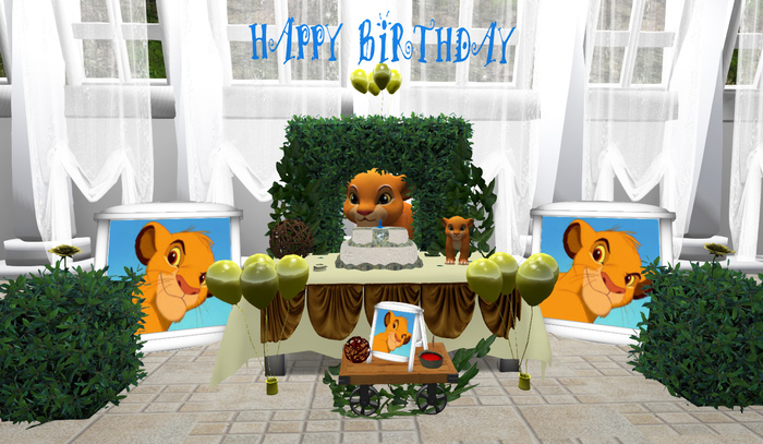Table Birthday - Theme Lion Simba Mesh - Box