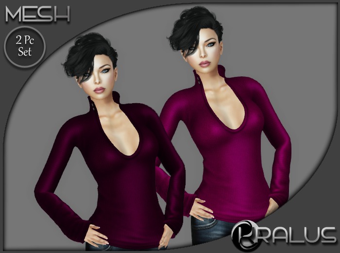 ::KRALUS:: Mesh : Collared Sweater : Fusias