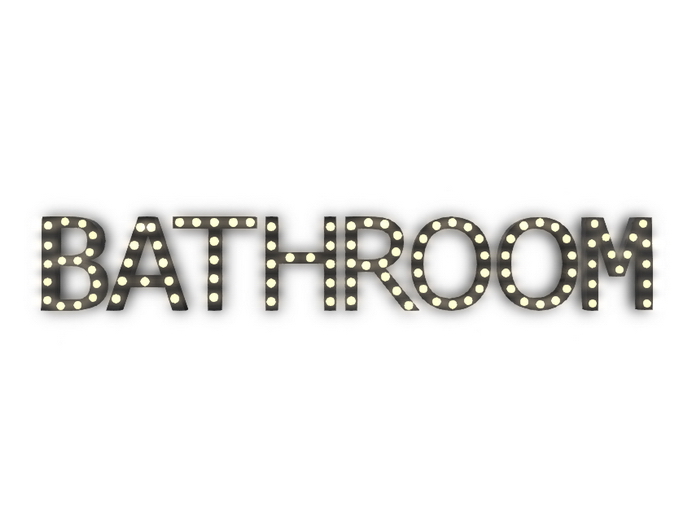 [Px] "BATHROOM" Illuminated Light Bulbs Sign