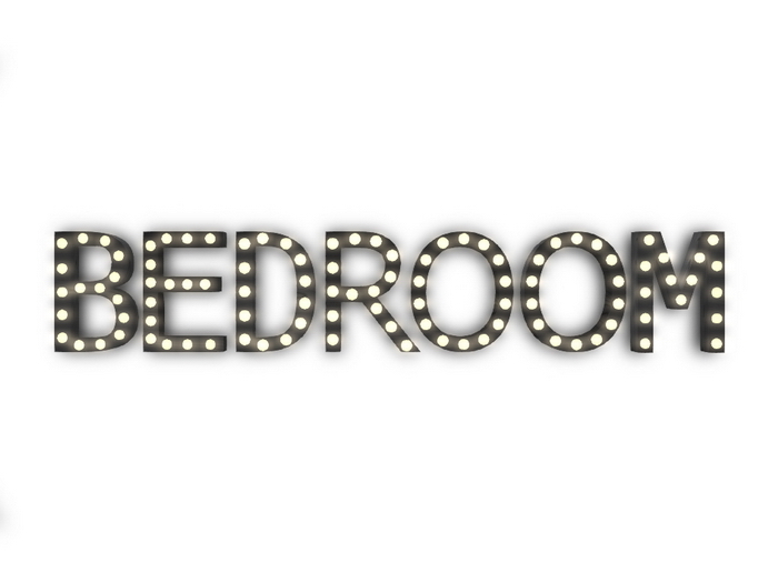 [Px] "BEDROOM" Illuminated Light Bulbs Sign