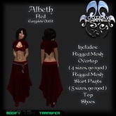 [FPI] Albeth Red ~ Complete Outfit with Rigged Mesh Overtop & pants