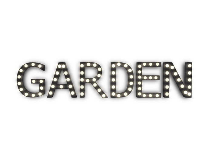 [Px] "GARDEN" Illuminated Light Bulbs Sign