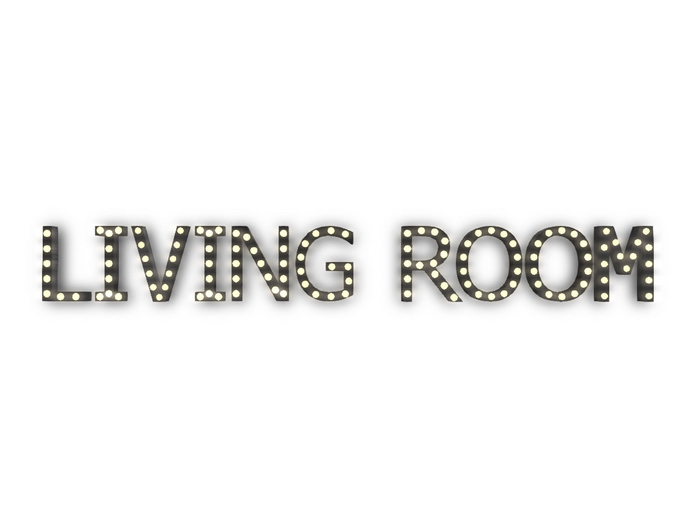 [Px] "LIVING ROOM" Illuminated Light Bulbs Sign