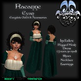 [FPI] Raeanne Cyan~ Complete Outfit with Rigged Mesh Dress, Shoes, Pearl Necklace & Earrings, Bracelets