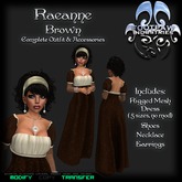 [FPI] Raeanne Brown~ Complete Outfit with Rigged Mesh Dress, Shoes, Pearl Necklace & Earrings, Bracelets