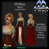 [FPI] Bellina Red~ Complete Outfit with Rigged Mesh Corset Dress, Shoes, Necklace & Earrings