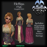 [FPI] Bellina Pink~ Complete Outfit with Rigged Mesh Corset Dress, Shoes, Necklace & Earrings
