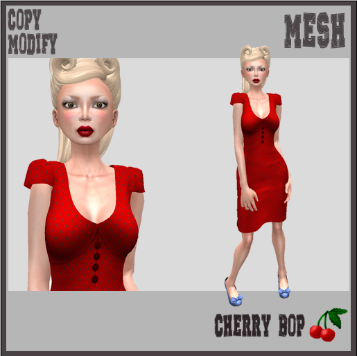 Cherry Bop Wiggle Dress Red