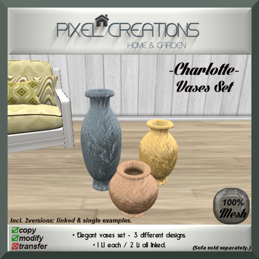 [PC] CHARLOTTE - VASES SET (Mesh) (Boxed)